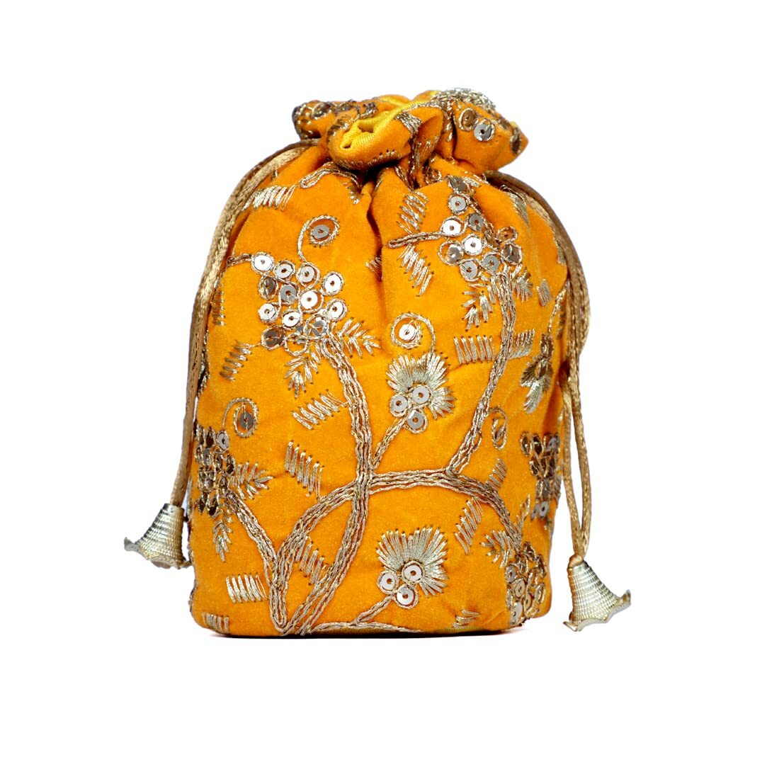 Elegante Raro Potli Bolsas para Mujer Étnico Carteras para Fiesta, Boda Naranja