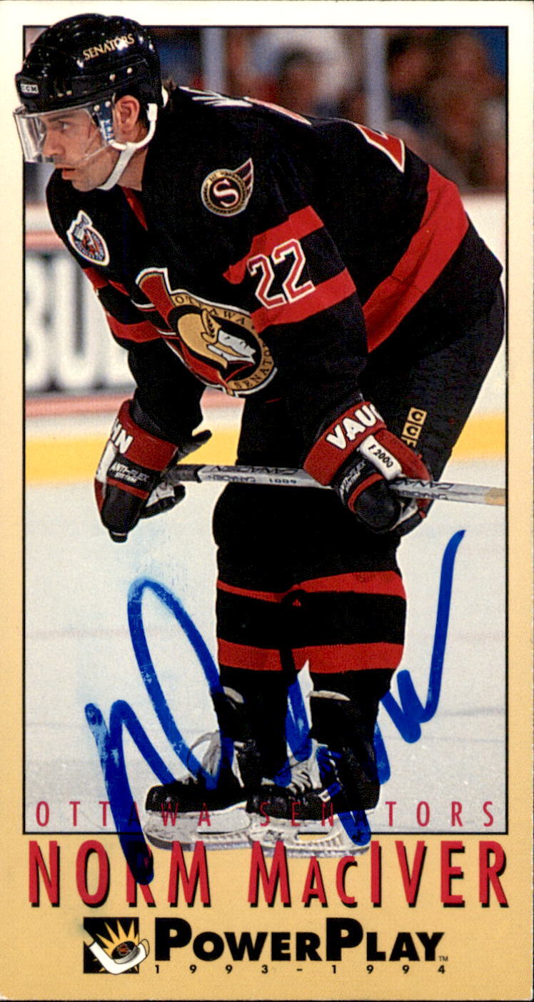 Norm MacIver Signed 1993/94 Power Play Card #172
