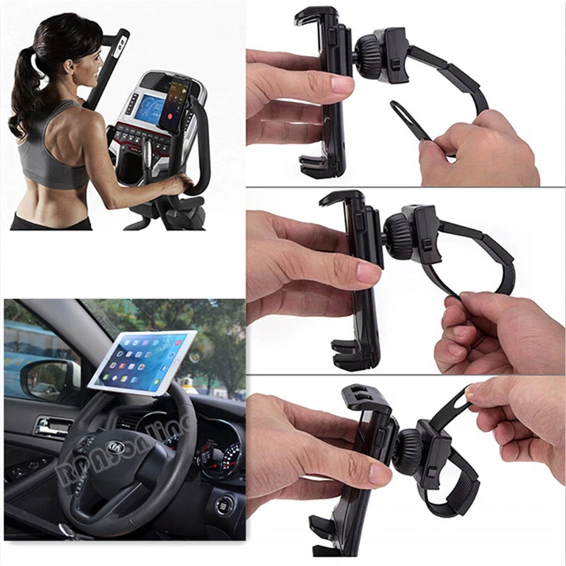 Soporte portátil para gimnasio interior cinta de correr manillar para la mayoría de los teléfonos celulares tabletas Foto 2 de 4