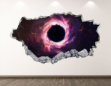 Black Hole Wall Decal - Space Nebula 3D Smashed Art Sticker Kids Room Decor