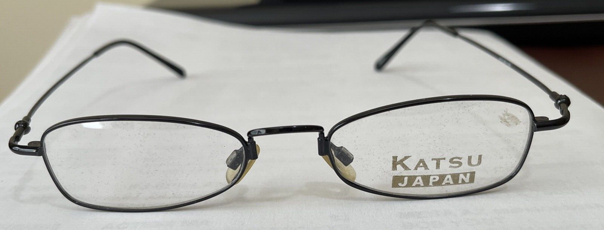 Katsuページ New Vintage KATSU Handmade JAPAN NR012 Black Eyeglass Frame 47-20