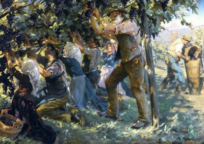 1854 - Wine Harvest in the Tyrol by Peder Severin Kryer - Giclee Fine Art Print