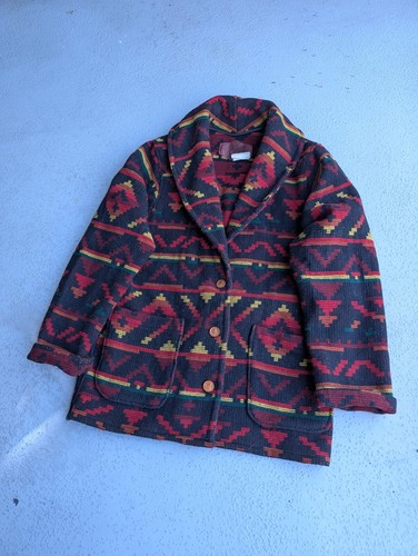 Vintage 80s Woolrich Aztec Navajo Blazer Jacket made in USA Size L - Picture 2 of 6