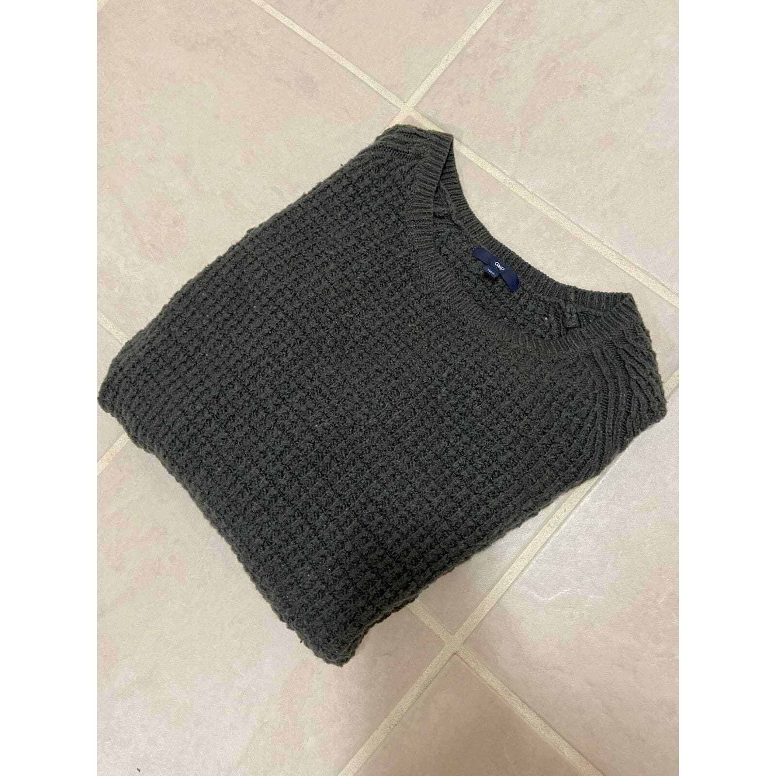 Women's Gap Dark Gray Sweater - solid knit cozy s… - image 8