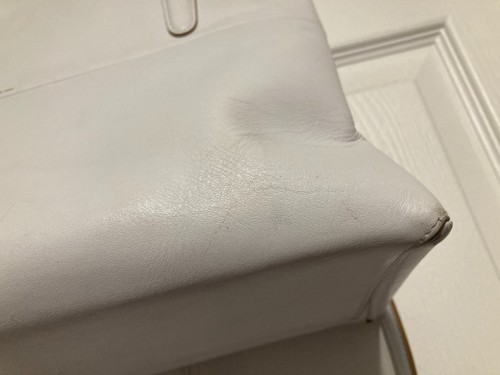 RARE Coach Chalk White Camel Edgestain Borough Bag Leather Satchel Crossbody - Picture 12 of 15