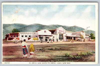 Spanish Hotel Lamy New Brick Hundred Village Las c1930s White Border Postcard