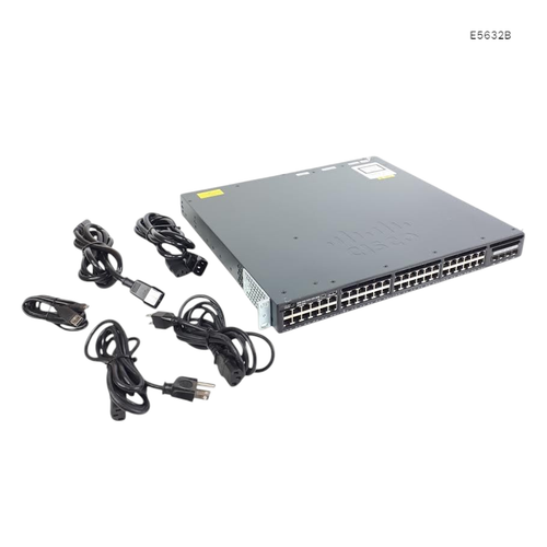 Cisco Catalyst 3650 WS-C3650-48PS-E 48 PoE+ 4X1G Network Switch w/PSU E5632B - 第 1/16 張圖片