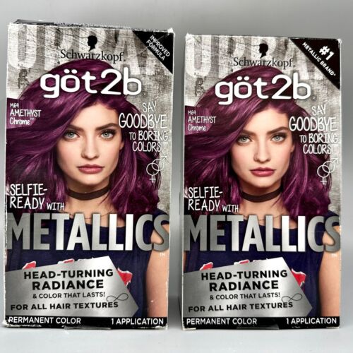 Schwarzkopf Got2B Metallics Permanent Hair Color, M69 Amethyst Chrome 2Pk  52336915633 | Ebay