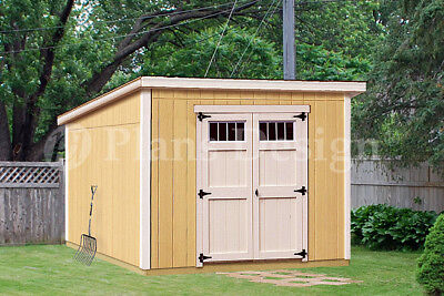 8' x 10' Deluxe Shed Plans, Modern Roof Style #D0810M ...