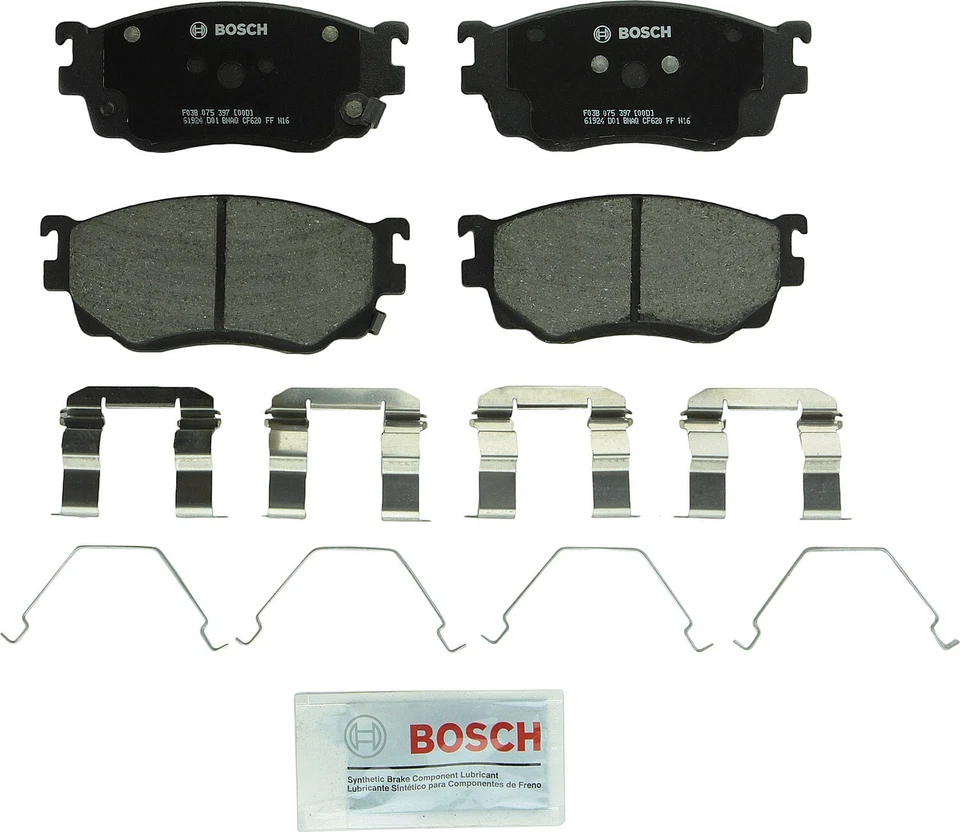 Pastilhas de freio dianteiras 1999 para 1998-2002 Mazda 626 2.5L V6 Bosch QuietCast cerâmica - Imagem 3 de 3