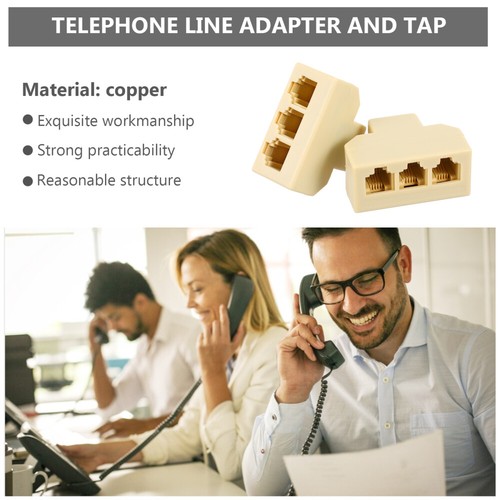 2 PCS Three Way Phone Line Splitter Adapter for Landline Telephone - 第 3/12 張圖片