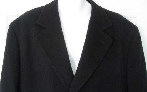 ANDREW FEZZA New York Overcoat Sz 42 R Cashmere Wool Blend Coat Charcoal Black - Picture 3 of 12