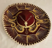 Rare Collectors Mariachi Sombrero Velvet L. Guerrero Mexico Authentic