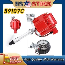 59107C HEI Red Cap Distributor wi/ Coil For Small & Big Block Chevy V8 Chevrolet