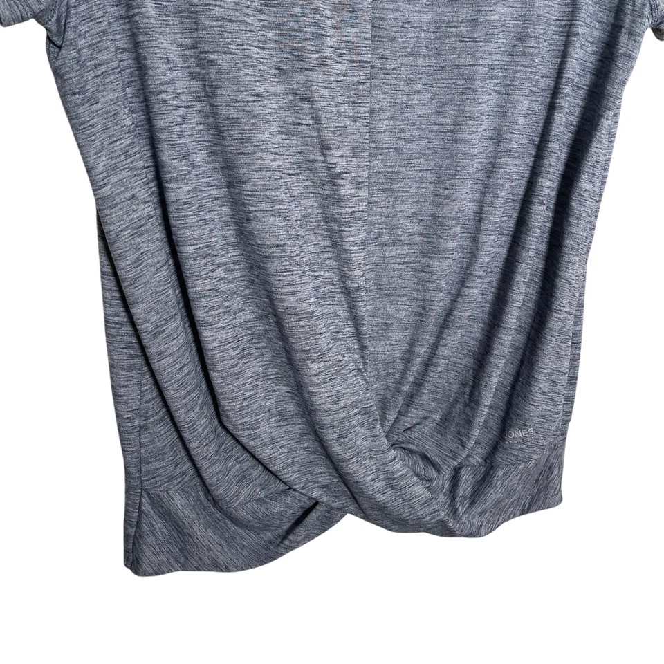 Camiseta deportiva Jones New York para mujer pequeña gris manga corta torcida camiseta deportiva Foto 4 de 4
