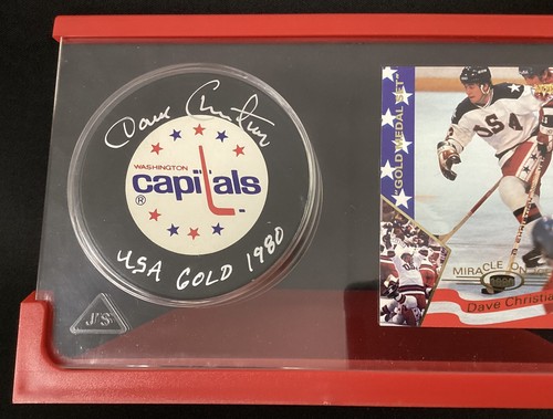 Hockey Puck + Card Display Case Clear Acrylic Plastic Stand w/ Base Customizable - Imagen 3 de 6