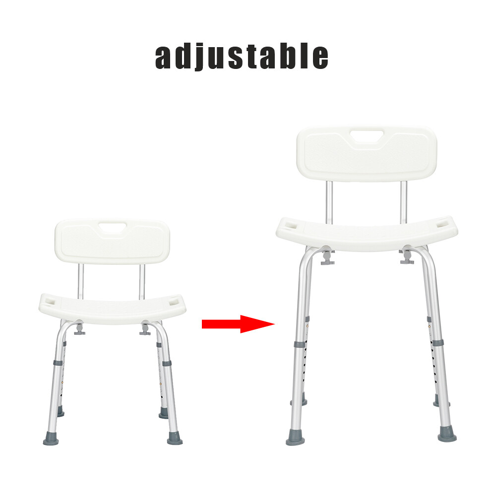 Aluminum Bathroom Chair Shower Seat Stool Adjustable For Disabled Elder