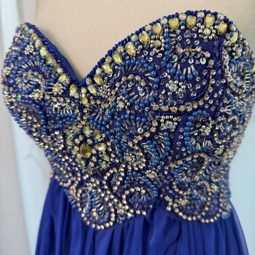 SHERRI HILL beaded chiffon prom DRESS GOWN 2 - Picture 2 of 9