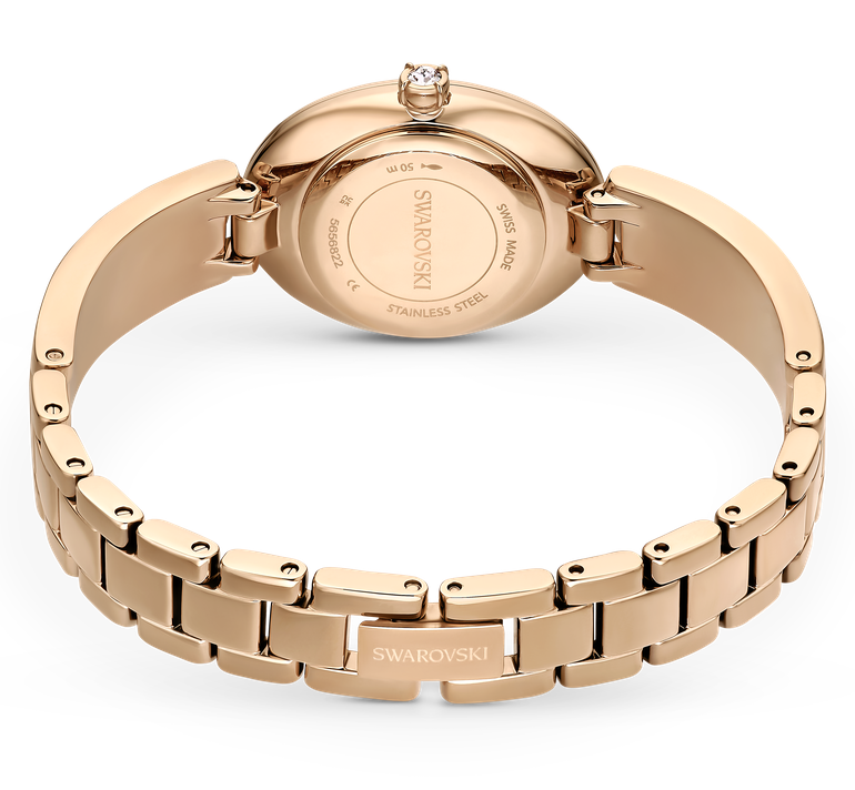 Swarovski Oval watch Swiss Made, Crystal bracelet, Blue, Rose gold