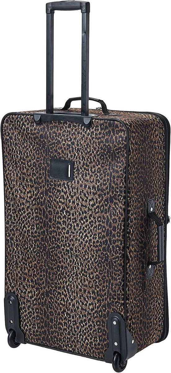Rockland Jungle Softside Upright Luggage Set, Leopard, 4-Piece (14