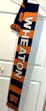 Wheaton College 65” Double Sided Acrylic Scarf  Orange/Blue