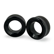 Pair of Black Agate Stone Concave Tunnels set gauges organic plugs