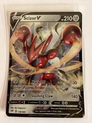 November　iceroker Pokemon - Scizor V - 118/189 - SWSH Darkness Ablaze - Ultra