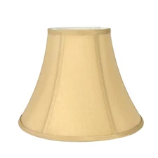 Light Gold Bell Hand Made Fabric Lampshade, 7x14x11"H, (Spider) 