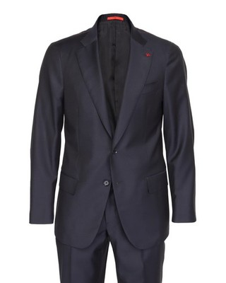 NWT ISAIA Napoli SUIT Gregorio Navy blue grey luxury handmade Italy 46