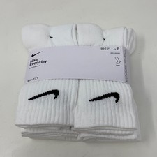 Nike Everyday Cushioned Crew Socks 6-Pair White/Black M
