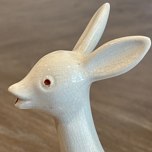 VTG Metlox Pottery Ceramic Ivory Fawn Deer Vase Planter California CA MCM Read - Picture 7 of 18