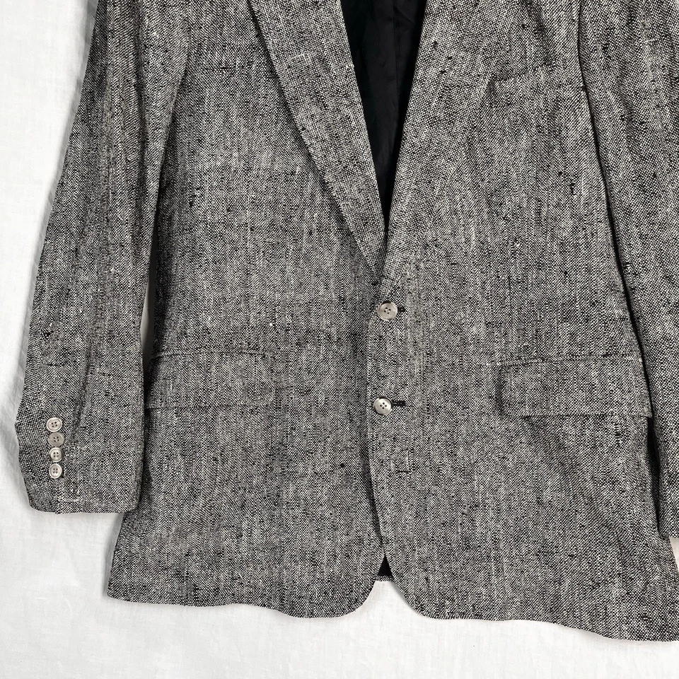 Abrigo Blazer Deportivo Vintage Davis Squire Seda Tweed 2 Botones Traje Chaqueta 46 EE. UU. Foto 3 de 4