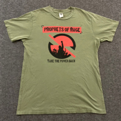 Prophets Of Rage Take The Power Back Tee RATM Rock Supergroup Green Large