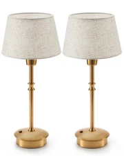 UMEXUS Small Cordless Lamp Rechargeable Table Lamps Set of 2, Dimmable Batter...