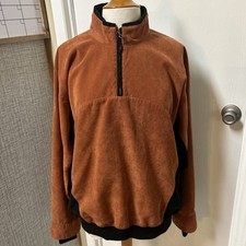 Vintage Rust 1/4 Zip Golf Jacket Zero Restriction Wind Resistant Size Large