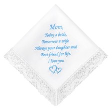 Wedding Handkerchiefs for Bride Something Blue Bride Groom Gift Soft Materi...