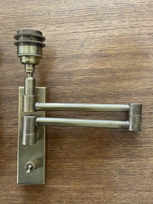 Paar massive Messing Wand Leselampen verstellbar Modern Mid Century Stil