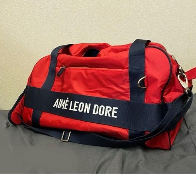 Aime Leon Dore 25ss Duffle Bag Red with Navy Strap - Stylish