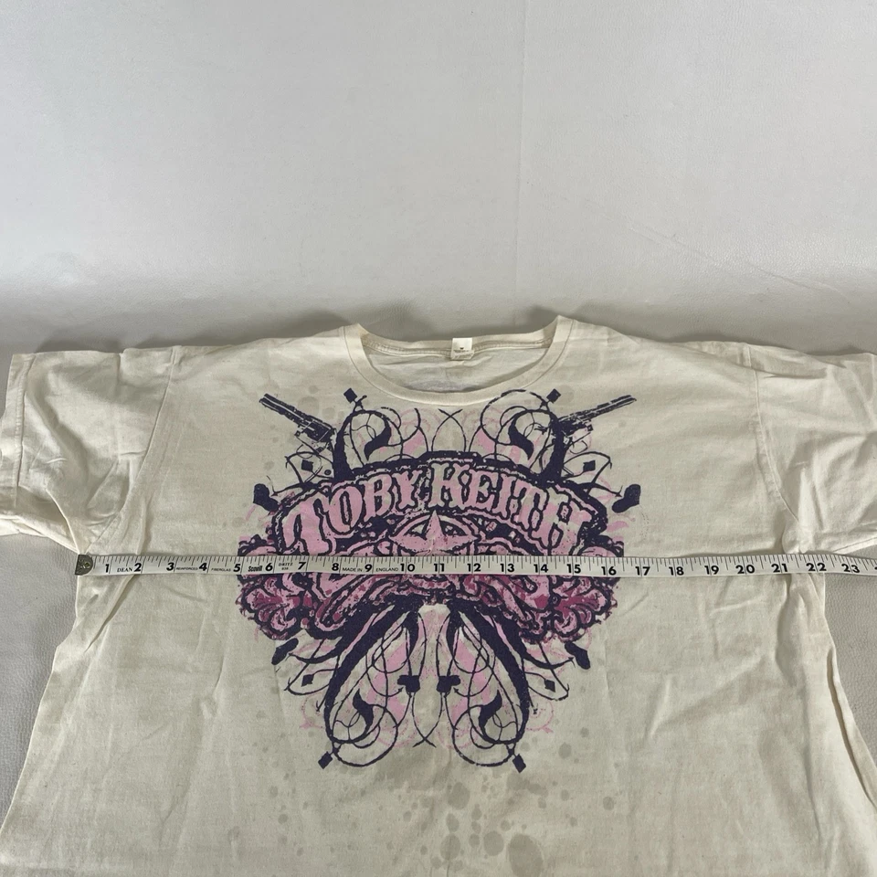 Camiseta Toby Keith Beige Con Rosa Whisky Niña Tour Damas XL Foto 4 de 4