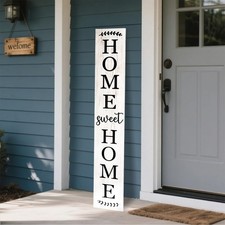 Home sweet home wooden porch sign Vertical hanging decorations Welcome sign f...