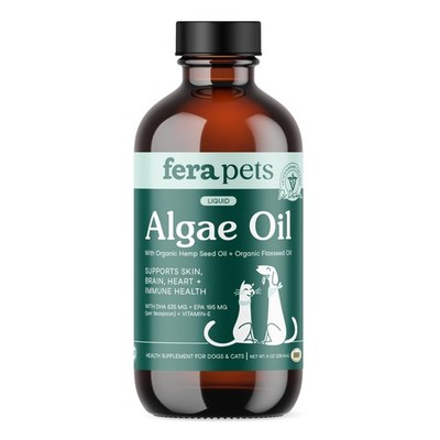 Fera Pets Algae Oil - Cats & Dogs Omega 3 Oil - Vegan - Immune Heart Brain Sk...