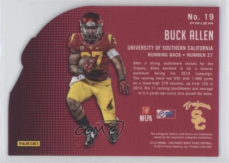 2015 Panini Prizm Collegiate Draft Picks Helmet Die-Cut Buck Allen #19 Rookie RC - Image 2 of 2