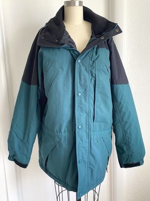 Vintage LL Bean Parka Mens Size L Insulated Green Hooded Winter Jacket P928