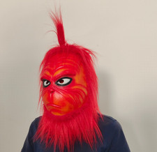 The Red Grinch Xmas Latex Mask Christmas Cosplay Furry Fur Party Costume