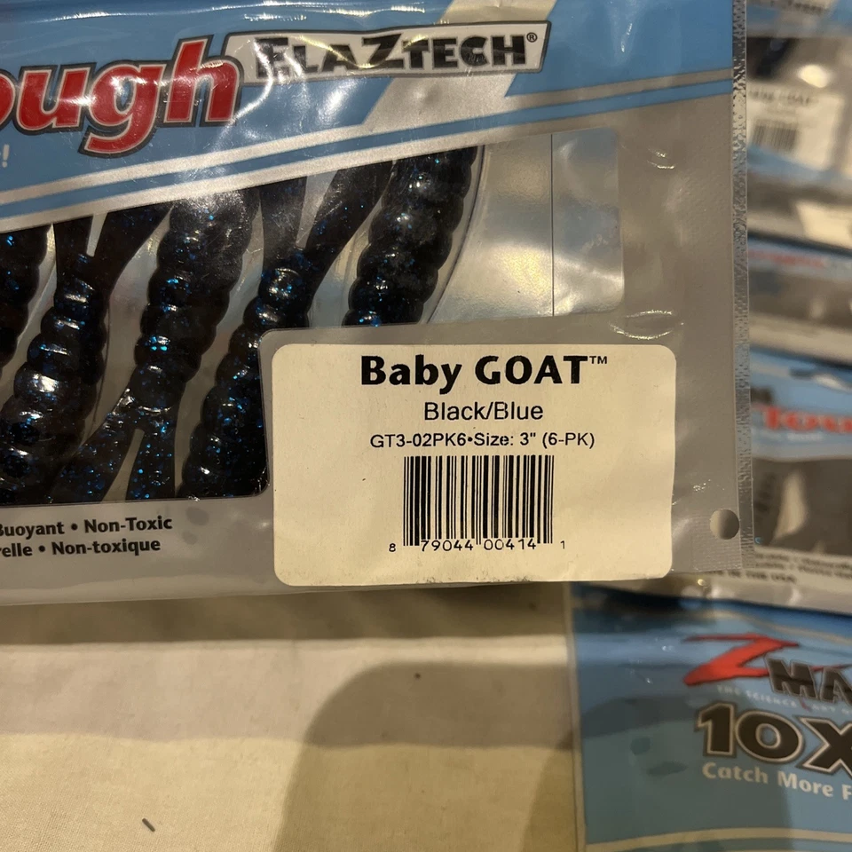 (10) Z Man Baby Goat 3” Black / Blue Lot Of 10 Packs Of 6 - Image 3 of 3