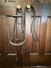 Plymouth Wide Noseband Leather Padded Hunter Bridle, Fancy Stitch, Size Full, VG