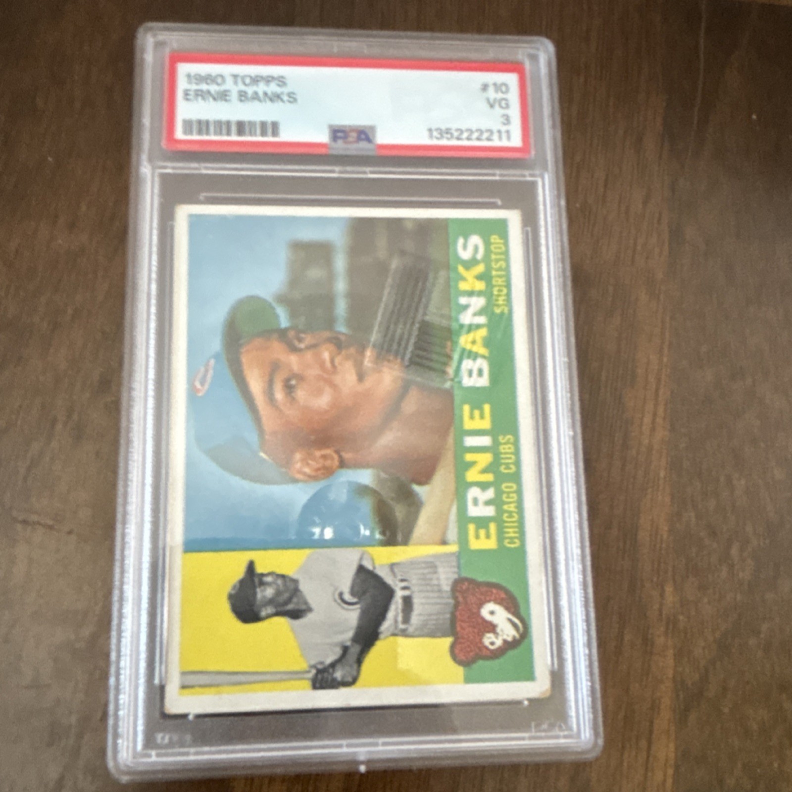 1960 Topps Ernie Banks #10 Chicago Cubs PSA 3 Graded Sports Trading Card