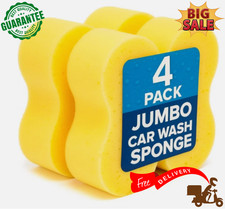 4 Pack Car Sponges for Washing - Jumbo Sponges For Car Cleaning Anti Scratch Sup
