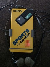 Sony Sports SRF-4 FM Walkman Radio Yellow With Headphone Parts only