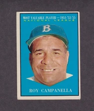 1961 Topps Baseball Card #480 NL MVP Roy Campanella Brooklyn Dodgers EX+ Vintage